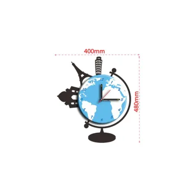 NAKLEJKA NA ŚCIANĘ ZEGAREK WORLD 40X48 cm